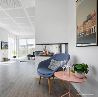 Modern Decoflame Net Zero bioethanol fireplace in luxury Australian home renovation.